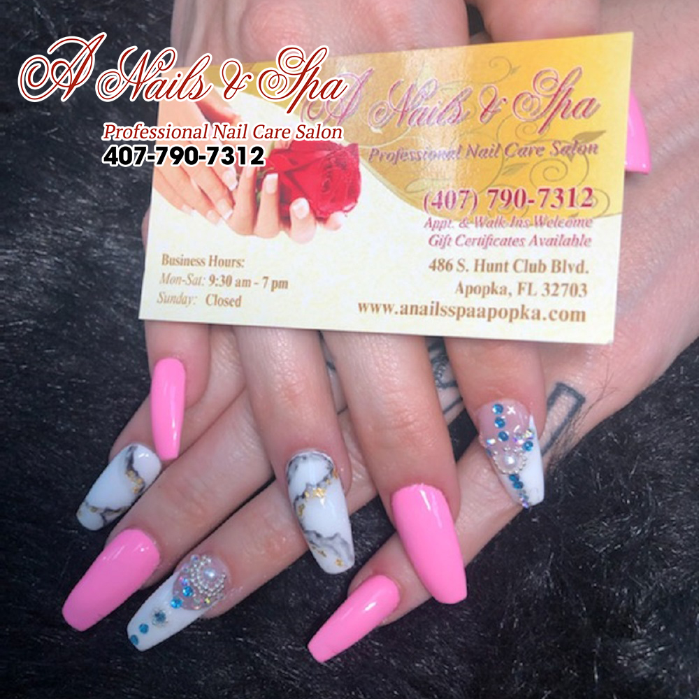 Spring nails by A Nails Spa near me in Apopka Florida