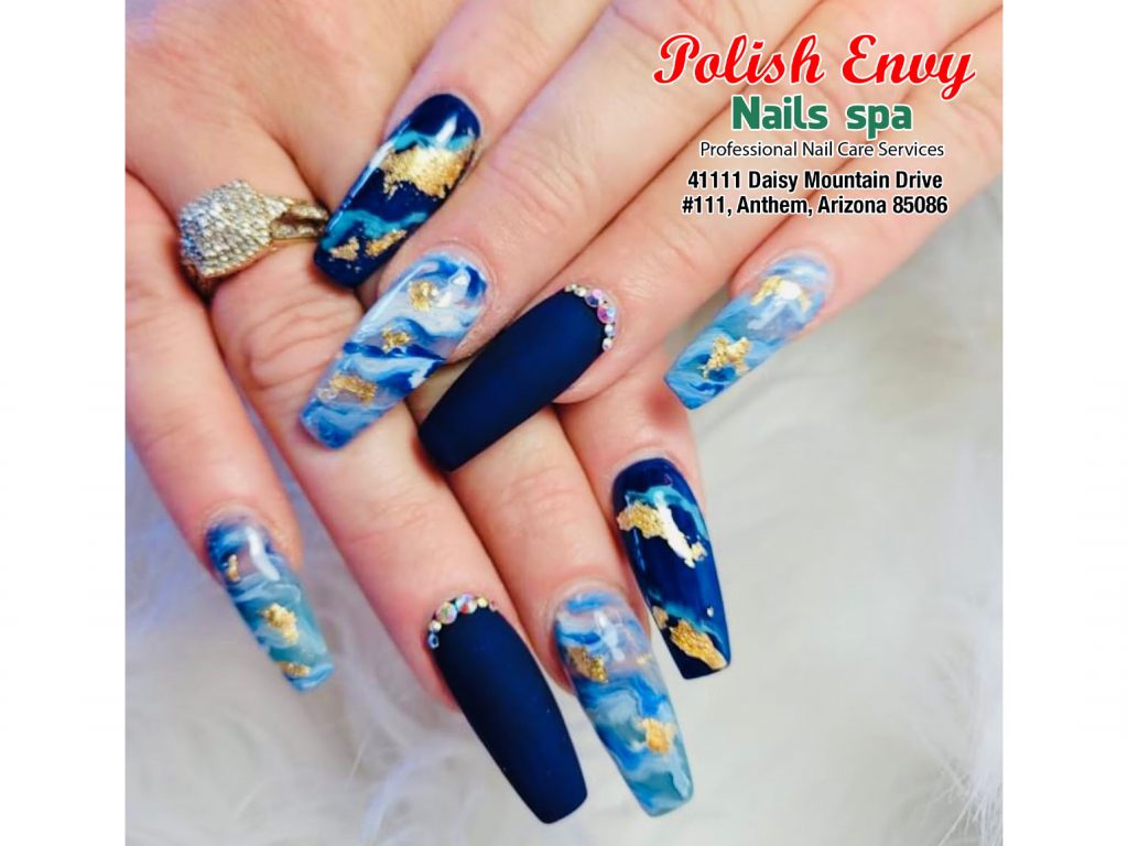Blue nail design | Polish Envy Nail Spa | Anthem, AZ 85086