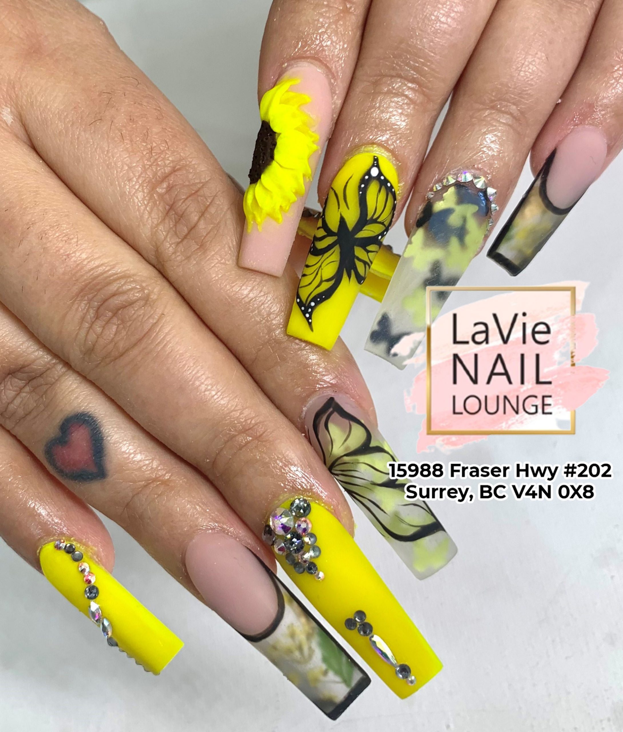 Stiletto and coffin nail shape by LaVie Nail Lounge